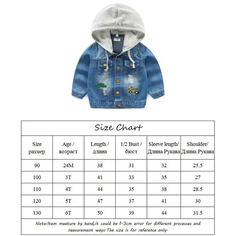 Kids Boy Coat Children Long Sleeve Button Denim Jackets Cowboy Handsome Pocket Loose Coat Boys Spring Patchwork Hooded Clothes (3)