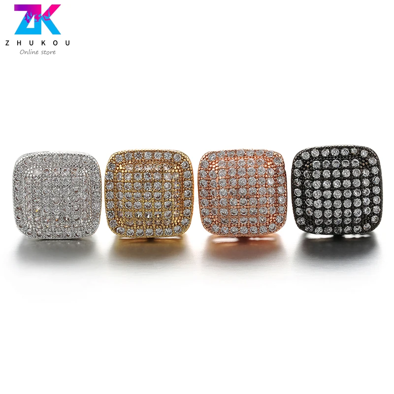 

ZHUKOU A pair of 12x18mm Sparkling square crystal earrings Fashion Jewelry for Women model:VE43