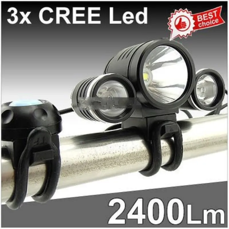 

WasaFire 3* 3800lm XML T6 LED 2*XPE R2 LED Bike Light Bicycle Lights 6400mAh Rechargeable Cycling Frontlight Headlight Frontlamp