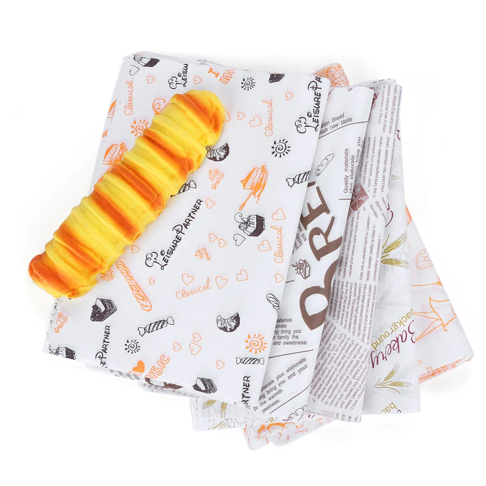 

20pcs Kitchen Gadgets Wrapping Oil-proof Gift Hamburger Packaging Greaseproof Wax Paper Food Bag Bakeware Paper Party Decorate