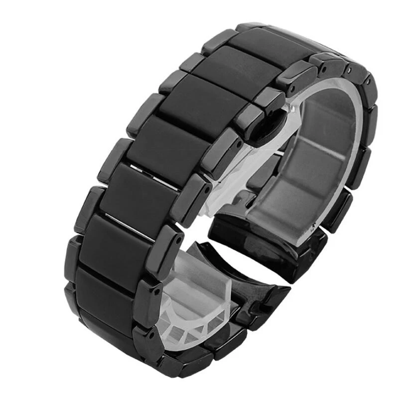 Высококачественные керамические Ремешки для наручных часов AR1452 AR1451, черный ремешок с застежкой-бабочкой, аксессуары для часов, модные браслеты