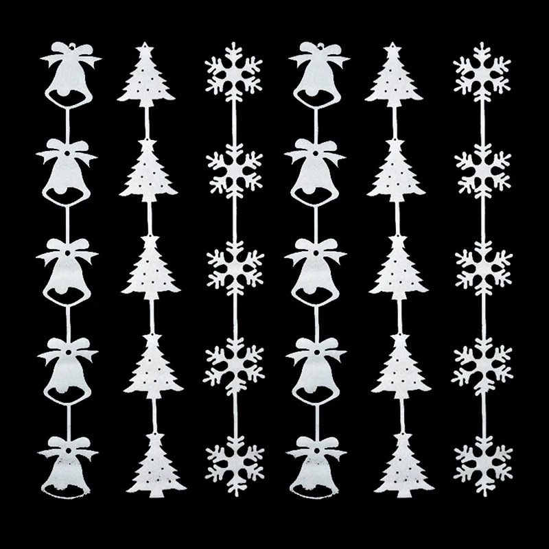 3PCS Artificial Snow Frozen White Snowflakes Wall Hanging Paper String Decor For Party Wedding Christmas Decoration