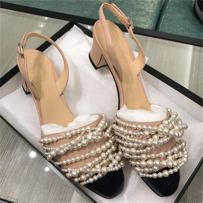 

Summer women Wedding Sandals Fashion Pearl Bridal Shoes Lazy Loafers Comfortable Low Heel Pumps Free Shipping