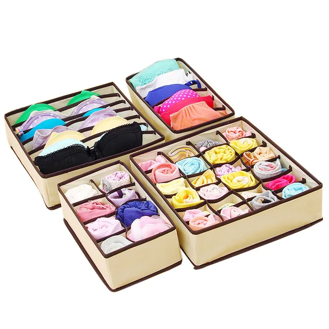 

Hoomall Bra Underwear Organizer Foldable Storage Box Non-woven Wardrobe Drawer Closet Scarfs Socks Home Kitchen Storage