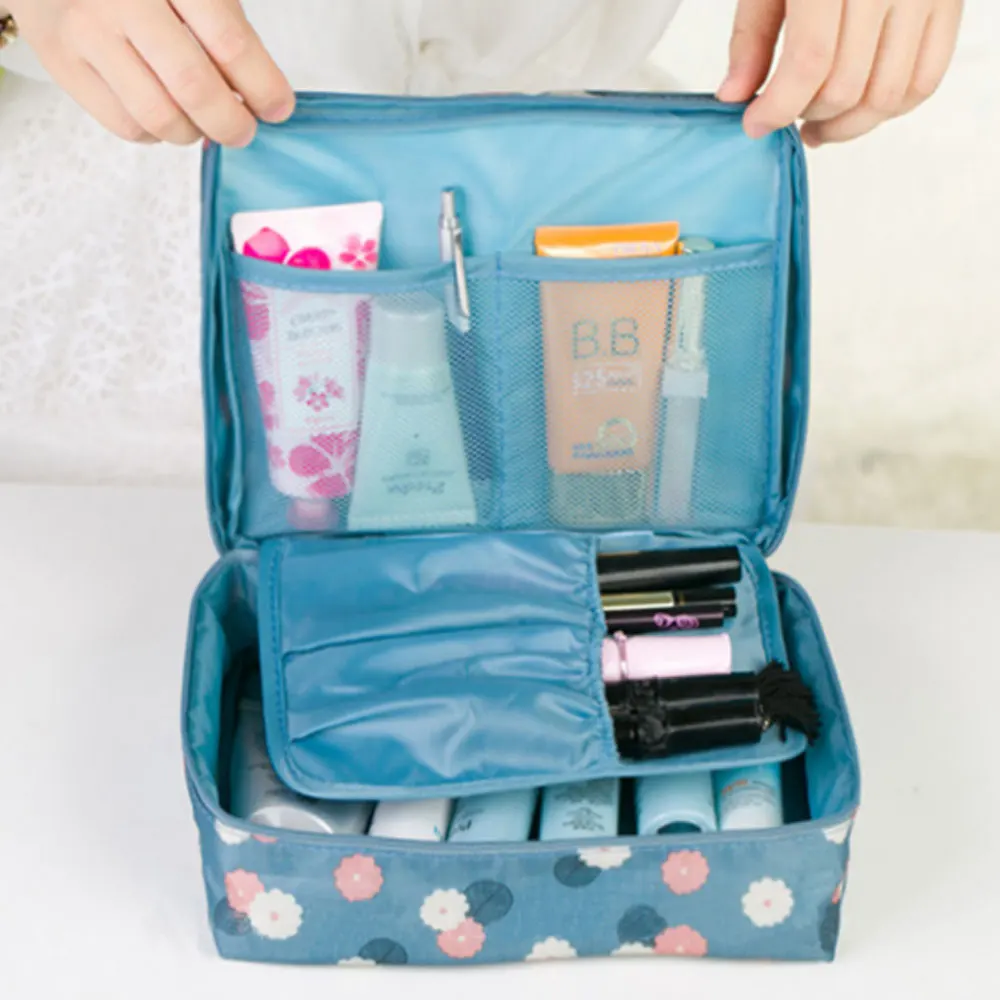 

Women Makeup bag 8 Colors Cosmetic Bags Woman Men Casual Travel Storage Bag Multi-Functional Nylon Zipper Pouch