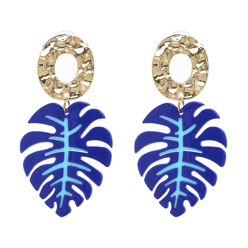 

2019 New Fashion Acrylic Leopard Earrings For Women Big Leaf Statement Jewelry Vintage Large Earrings Wholesale Gift Pendientes