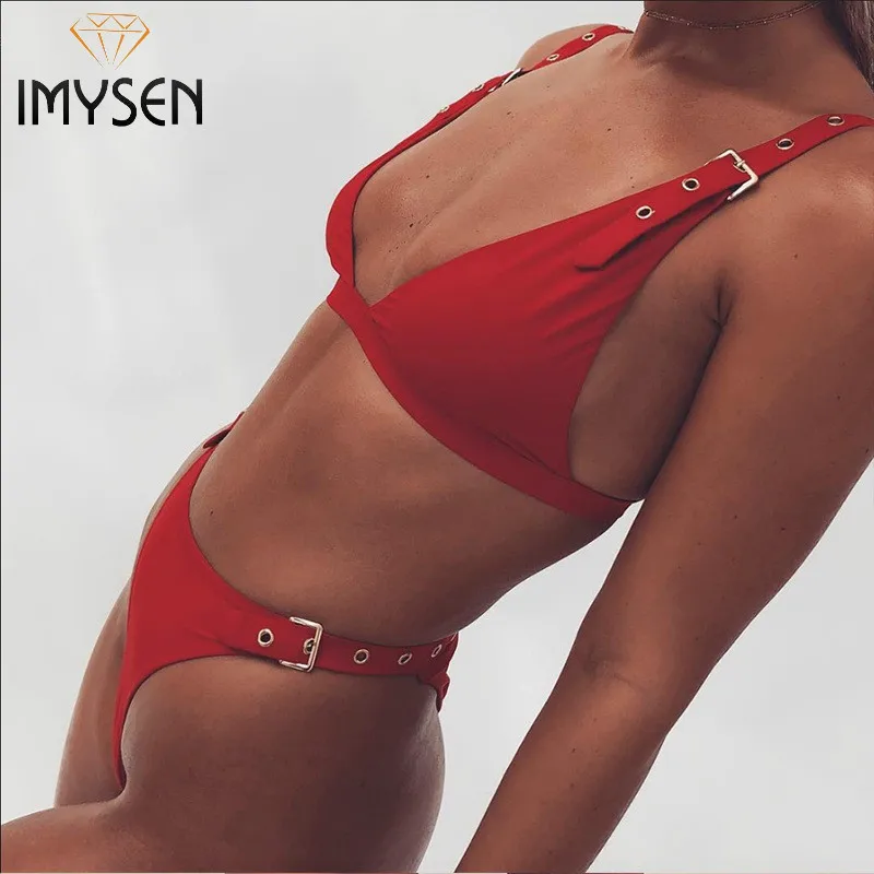 IMYSEN Лето Сексуальная Пляжная Для женщин бретели Топ Lingeries костюмы 2 шт. призвание