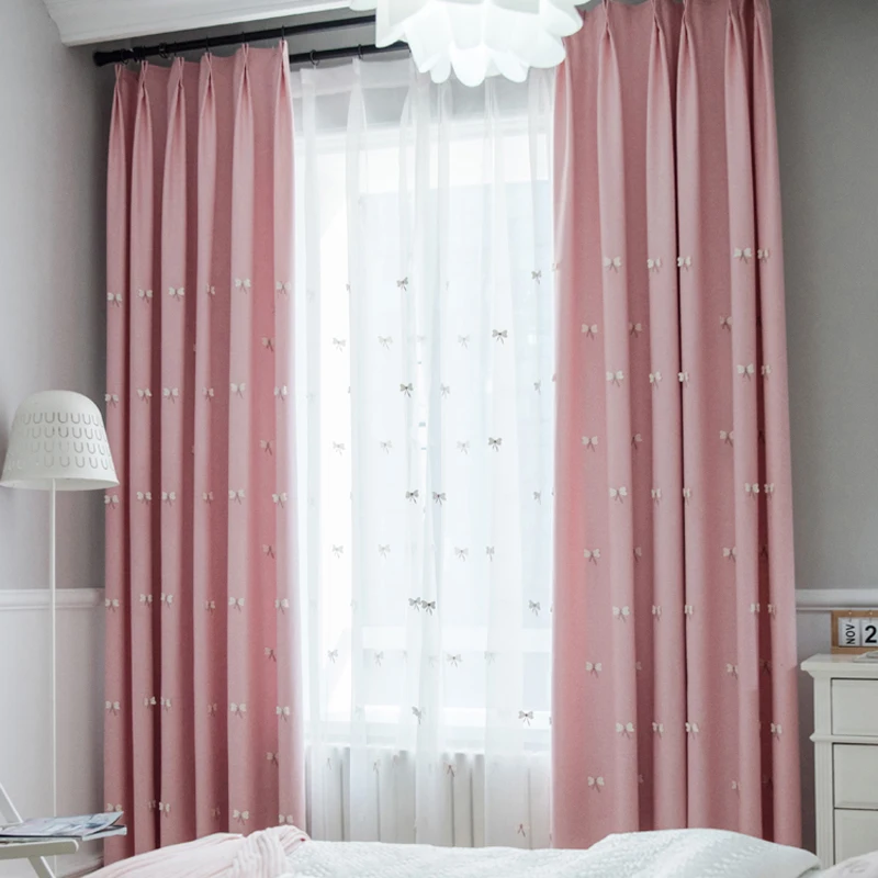 Корейский современный бабочка бархат вышивка шторы Милая принцесса девушка сердце детская спальня балкон индивидуальные обработки