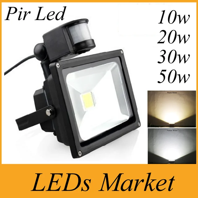 10w 20w 30w 50w Pir Led Floodlight Motion Detective Sensor Outdoor Landscape Flood Light Garden Lamp Waterproof Ip65 85 265v In Floodlights From