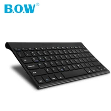 B O W Bluetooth Keyboard Stainless Steel Universal Portable Wireless Keyboard for Smartphone Tablet with Rechargeable