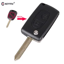 KEYYOU Modified Folding Flip Remote Key Shell 2 Buttons For Citroen C1 C2 C3 Saxo /Xsara /Picasso /Berlingo