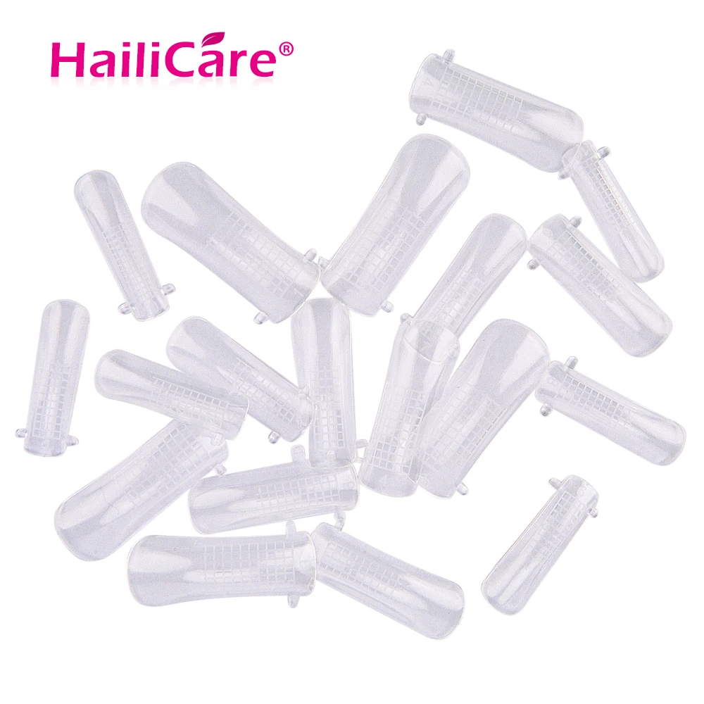 

20 Pcs Quick Building Poly Gel Mold False Nail Tips Nail Art UV Builder Fake Nails Manicure Extension Kit for DIY Nails Practice