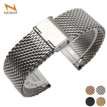 

Metal Stainless Steel Milanese Watch Band Strap Wrist Watchband Buckle Black Rose Gold Silver 16mm 18mm 20mm 22mm 24mm Man Women