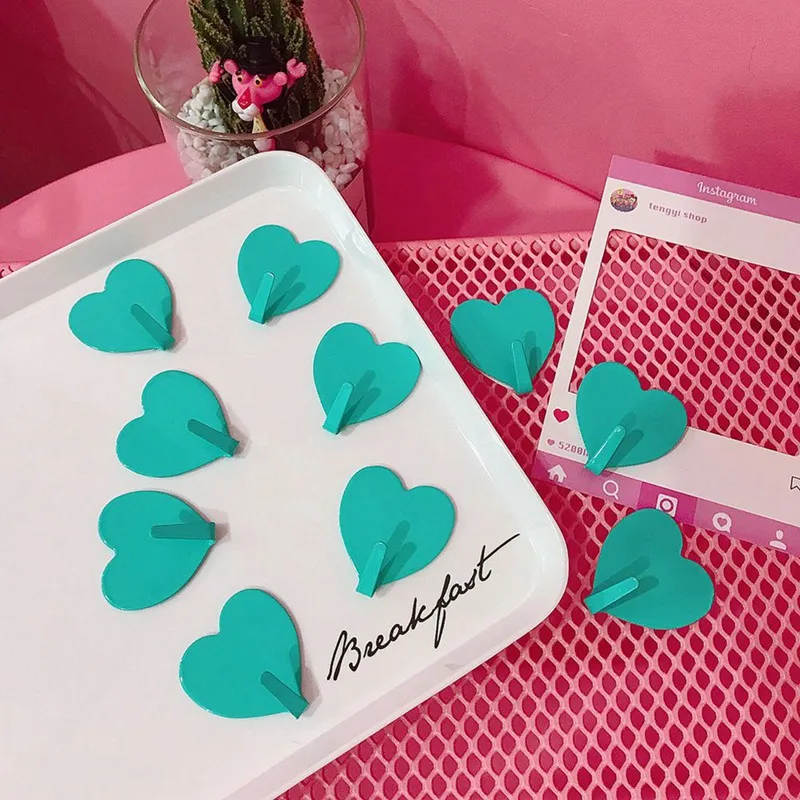 10pcs/set Stainless steel Heart Self Adhesive Hooks Heavy Duty Waterproof Wall Hanger for Door Bathroom Kitchen 10pcs/set Stainless steel Heart Self Adhesive Hooks Heavy Duty Waterproof Wall Hanger for Door Bathroom Kitchen
