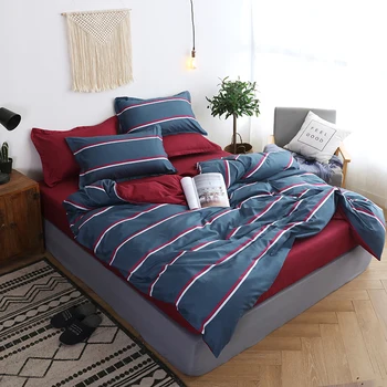 

BEST.WENSD Winter Comfortable duvet cover Fashion new duvet cover with corner ties king size comforter set Wine red bedspreads