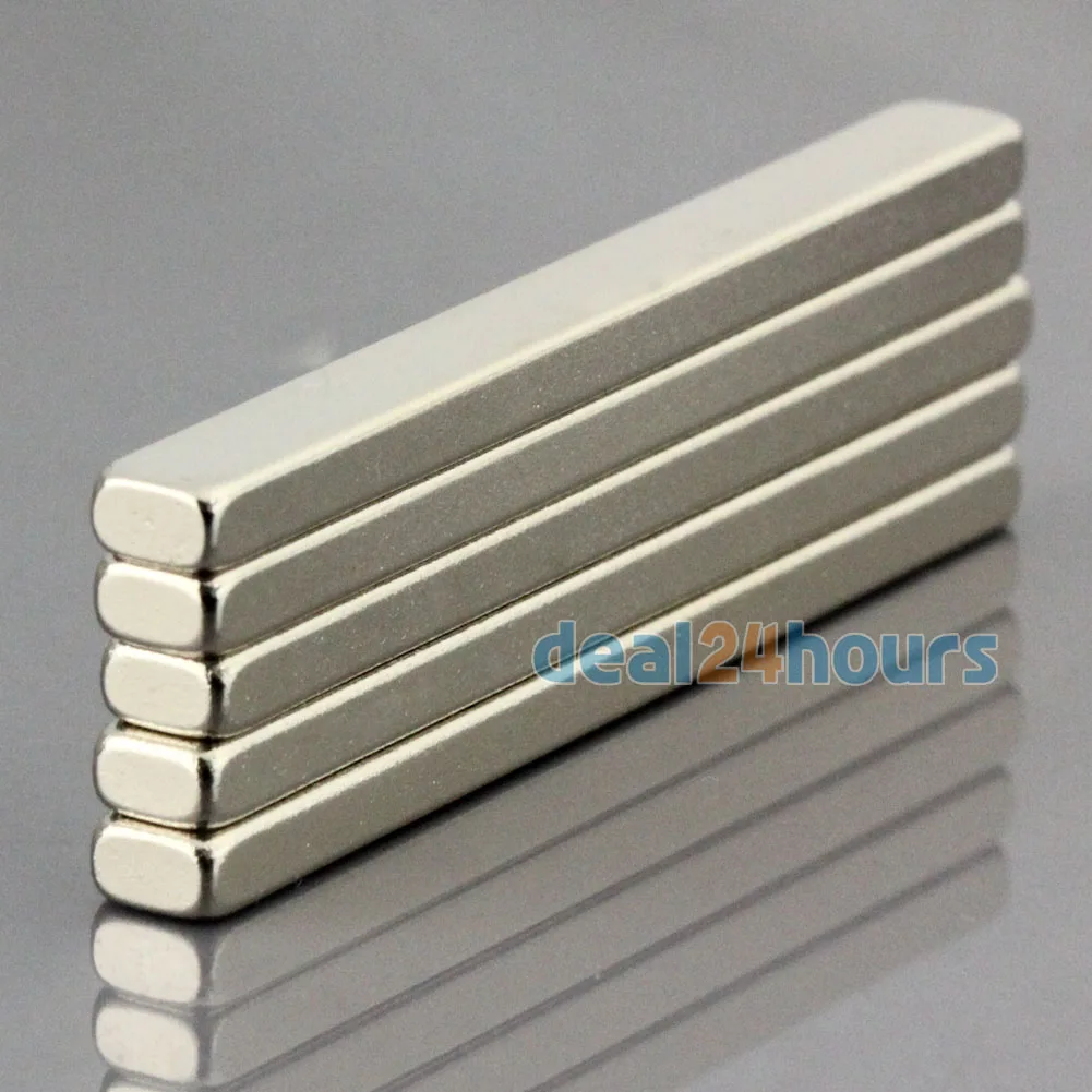 

OMO Magnetics 5pcs N50 Super Strong Block Cuboid Neodymium Magnets 50 x 5 x 3mm Rare Earth