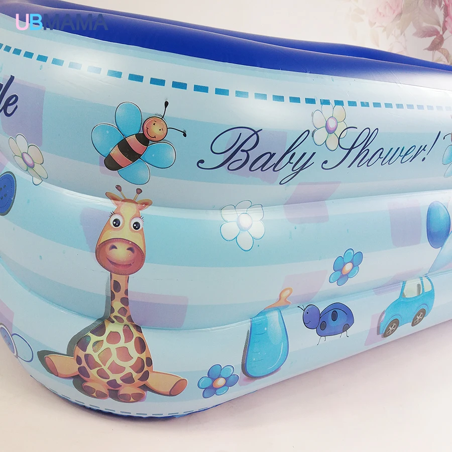 130 см синий повышение утолщение пластический материал надувной пузырь снизу сливное отверстие детский надувной бассейн