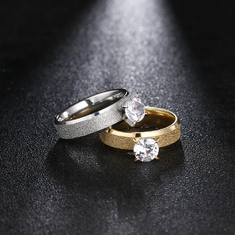 DOTIFI 316L кольца из нержавеющей стали для женщин классические простые матовые обручальные кольца ювелирные изделия