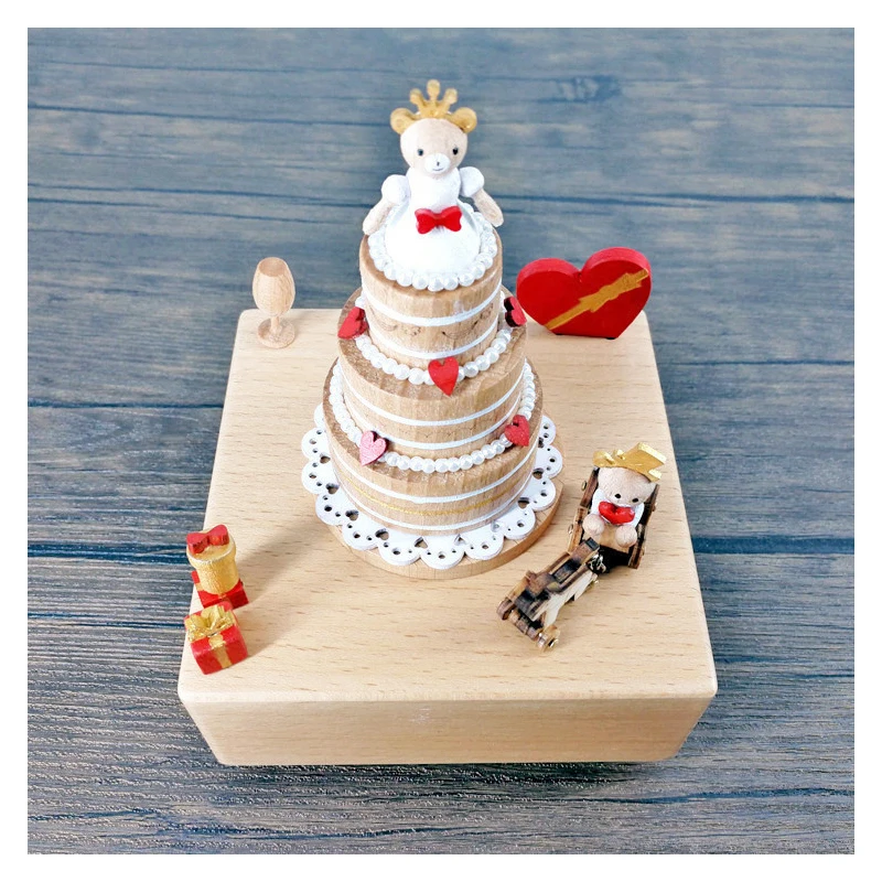 

Wooden Music Box Festival Gifts Meet the Sky City Carousel to Send Girls Gifts Solid Wood Music Box for Birthday Christmas Day