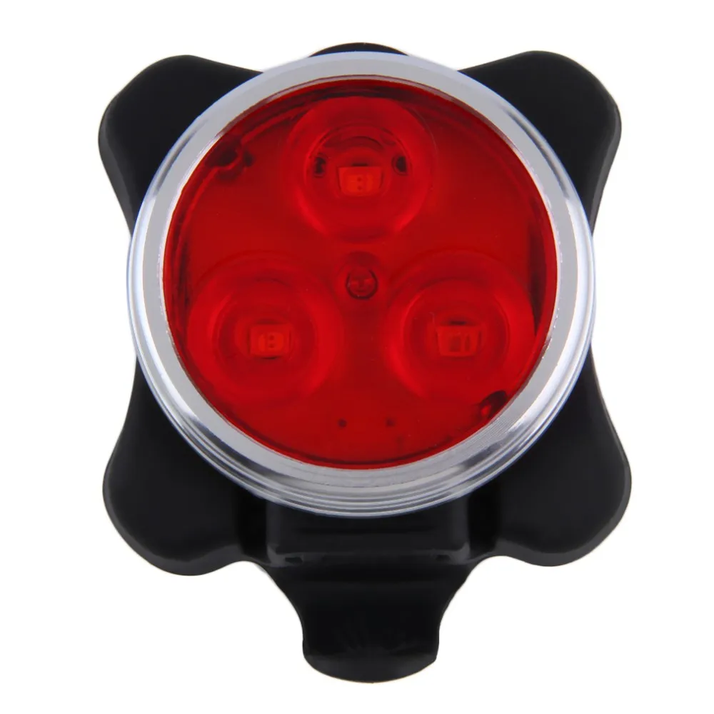 Clearance Bicycle Bike 3 LED 4 Modes Head Front Rear Tail Light Lamp USB Rechargeable Outdoor Cycling Camping Bike Safety Lamp Red&White 2