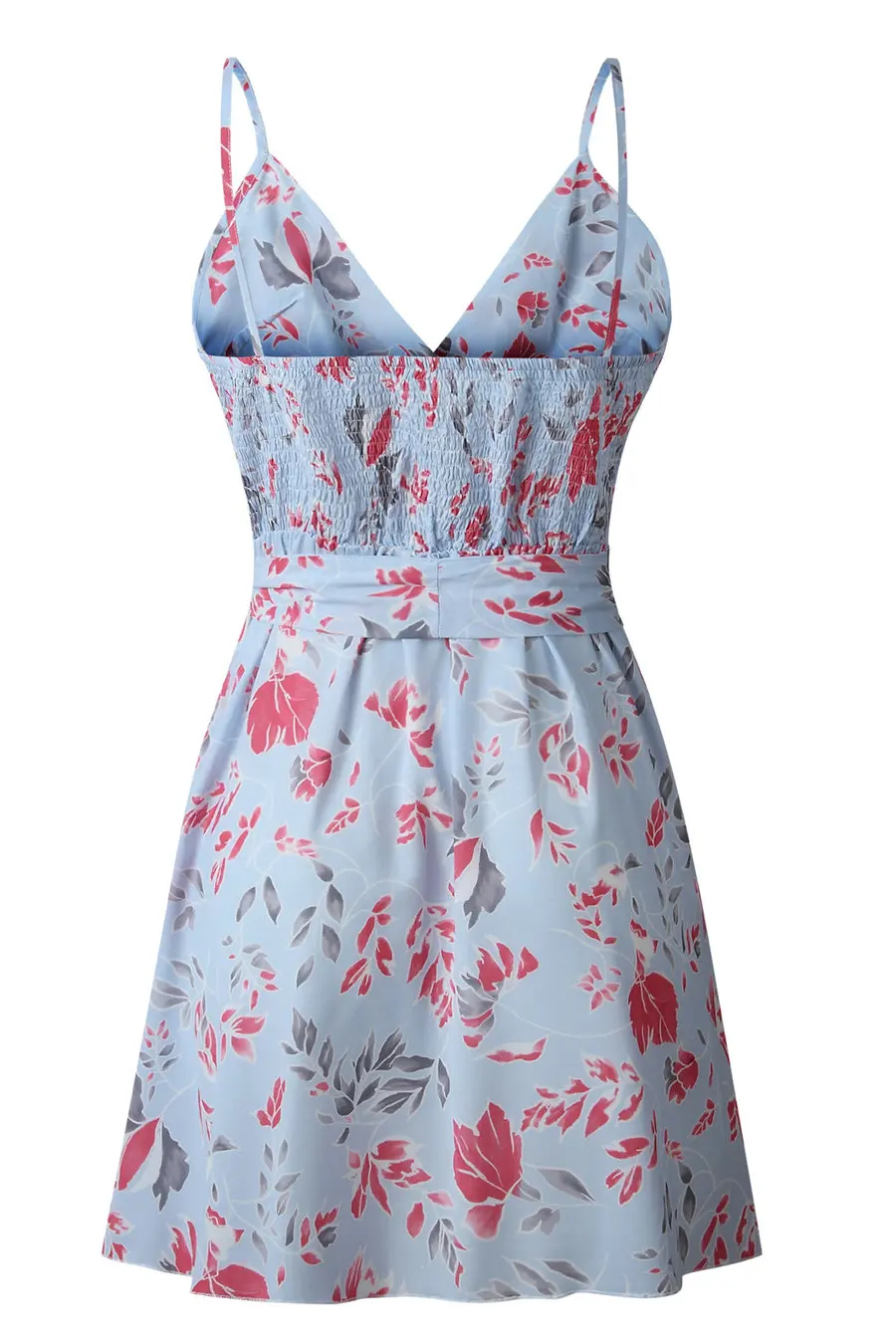 Gladiolus 2019 Women Summer Dress Sleeveless V Neck Floral Print Belt Tunic Mini Sexy Bohemian Dress Women Ruffle Beach Dresses  (22)