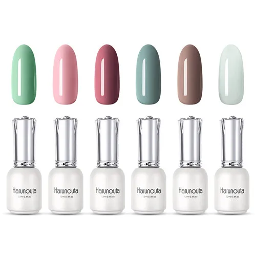 6pcs set4 Harunouta 12 мл 6 шт. Набор Профессиональный гель для ногтей наборы замачиваемый УФ светодиодный Гель-лак для ногтей Гель-лак маникюрный лак - Цвет: 6pcs set4