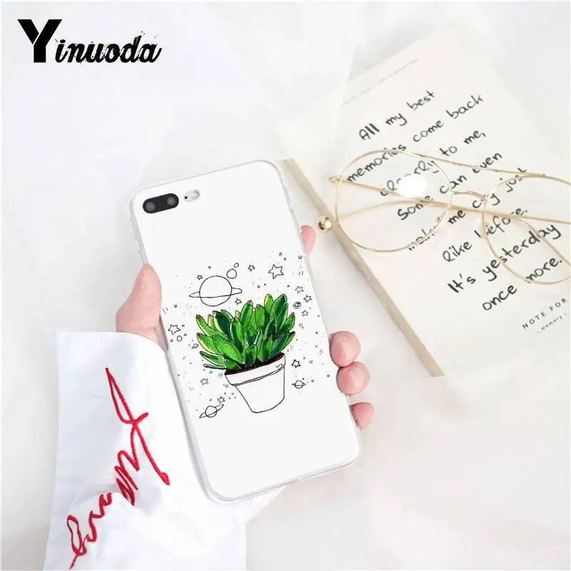 Yinuoda Модный милый с рисунком кактуса ананаса Женский Для iPhoneX XSMAX 6 6s 7 7plus 8 8plus 5