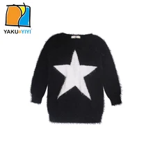 YKYY YAKUYIYI Autumn Star Embroidered Girls Sweater Casual Warm Baby Knitwear Kids Pullovers Children Clothing