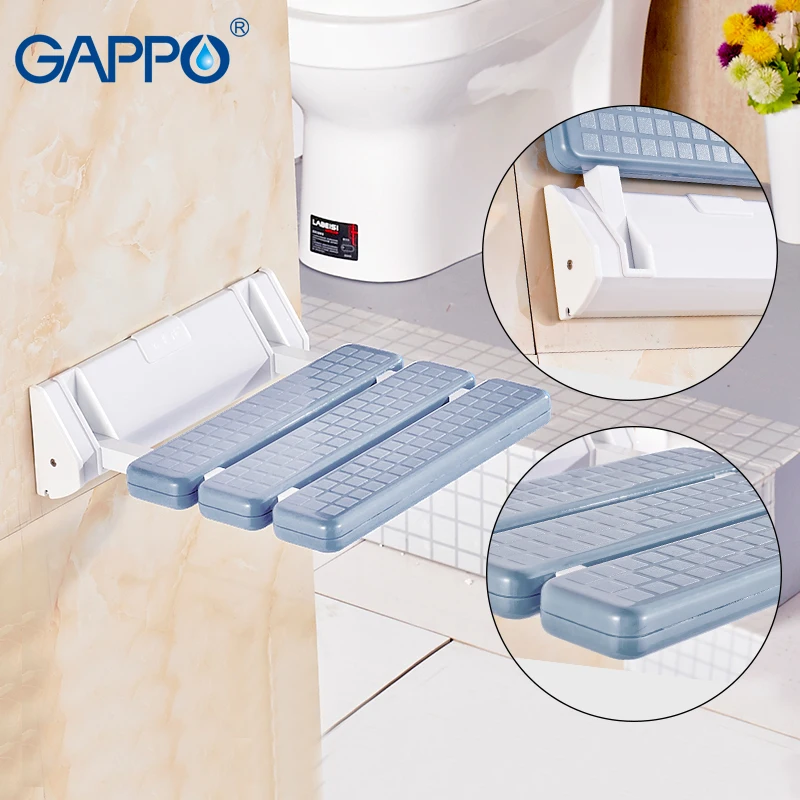 Новый складной стул для душа GAPPO настенное нескользящее Панельное сиденье