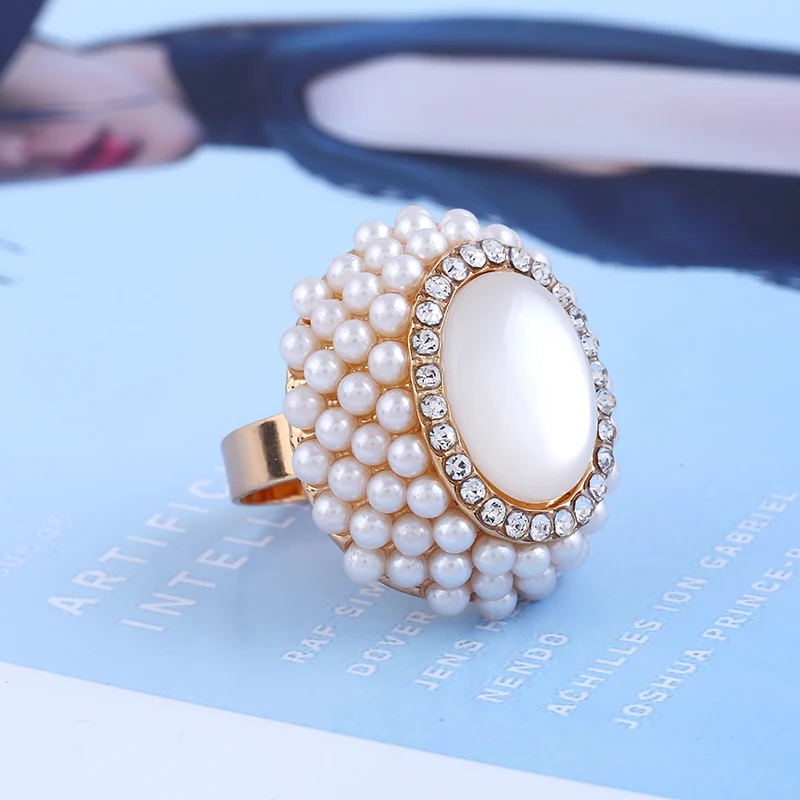 Duohan опал женский кольцо с несколько небольших имитация жемчуга обода и горный