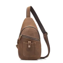 Nesitu Crazy Horse кожа Для мужчин S груди мешок Пояса из натуральной кожи груди пакет Винтаж Crossbody сумка Для мужчин сумка на молнии# m4