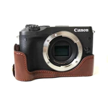 New Video Camera Case Bag For Canon EOS M6 EOSM6 PU Leather Half Body Bottom Cover Pouch