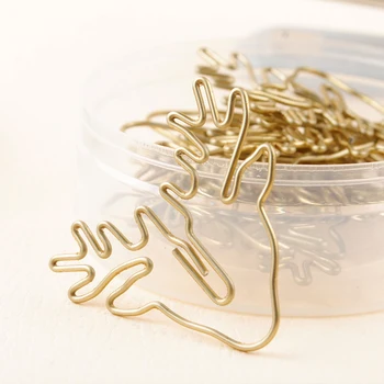 

8pcs/14pcs Retro Deer gold paper Clip paper binder paper clip bookmark price holder ring paper unicorn clip metal card holder