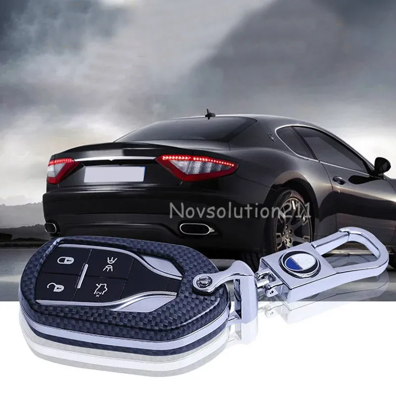 

For Maserati Ghibli 2014 2015 2016 Carbon Fiber Look Car Key Case Bag Shell Car Styling Accessories