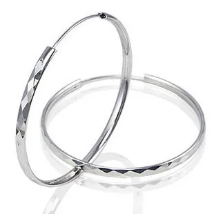 

Free Shipping 2014 NEW Sterling Silver Jewelry Female Exaggerated Earrings 40mm Big Hoop Earrings