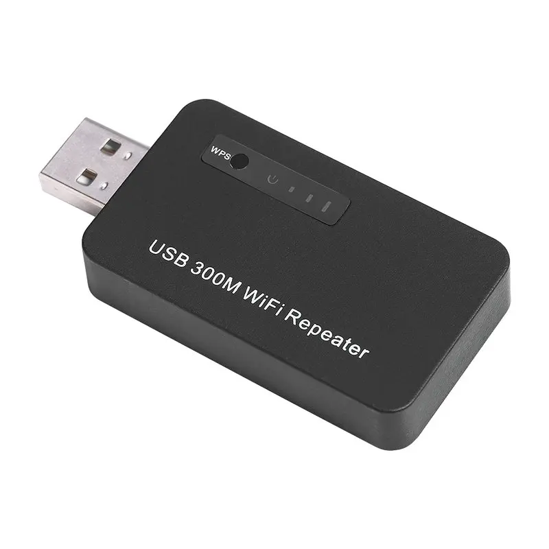 VBESTLIFE USB 300 м WiFi повторитель беспроводной усилитель сетевой маршрутизатор расширитель сигнала усилитель для ноутбука черный белый цвета - Цвет: Черный