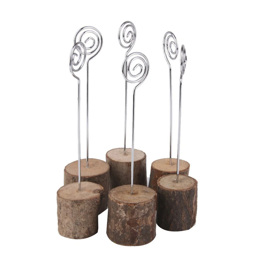 10 Piece Natural Wooden Log Block Wedding Table Number Stand Place