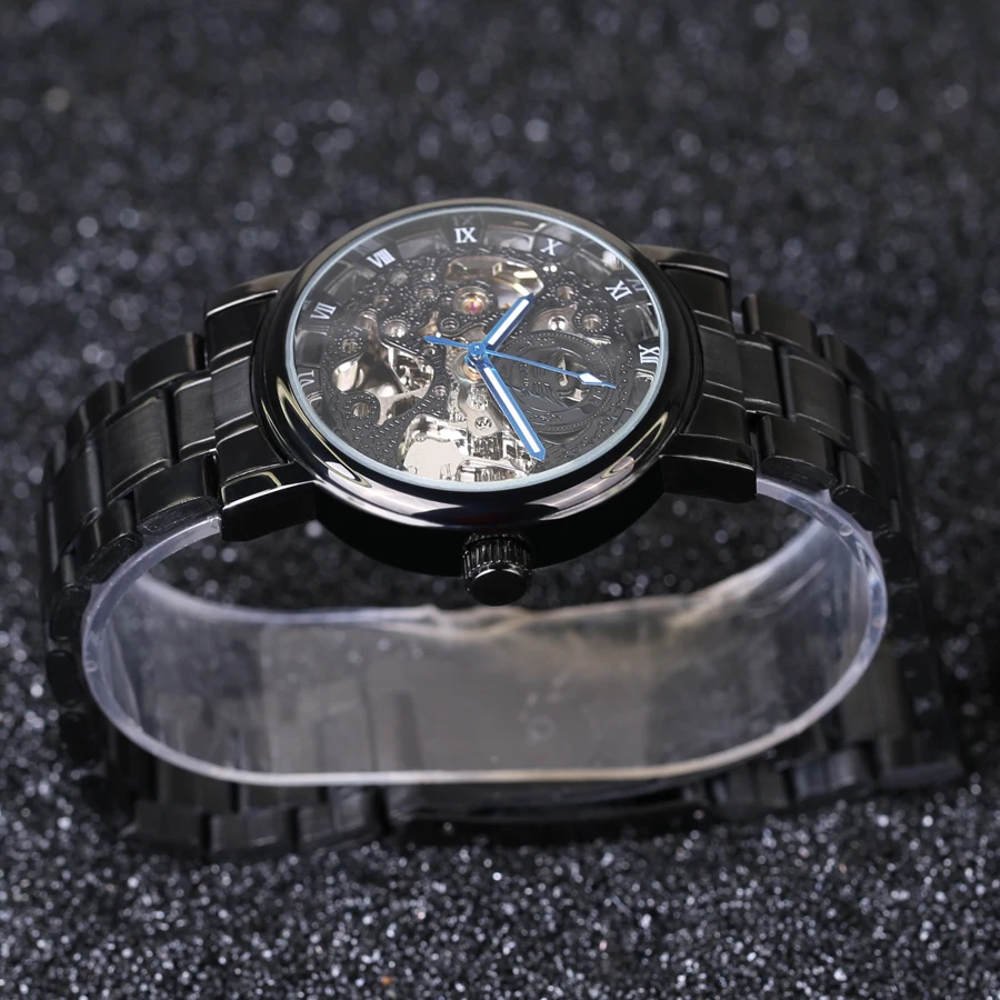 Часы наручные мужские механические с гравировкой повседневные дизайнерские