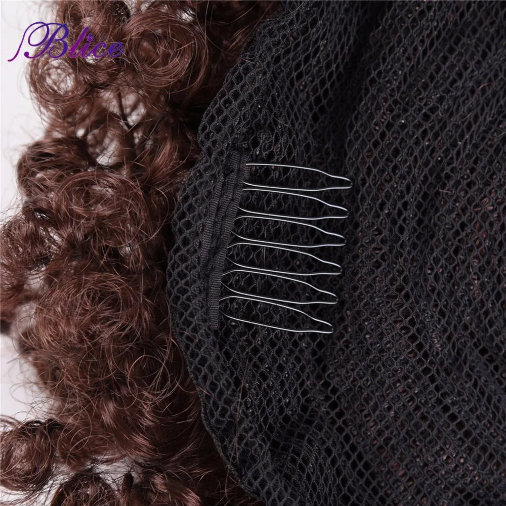 Blice Однотонная одежда Для женщин кудрявый шиньон с двумя Пластик клипы Синтетические пряди для наращивания волос 86 г/шт