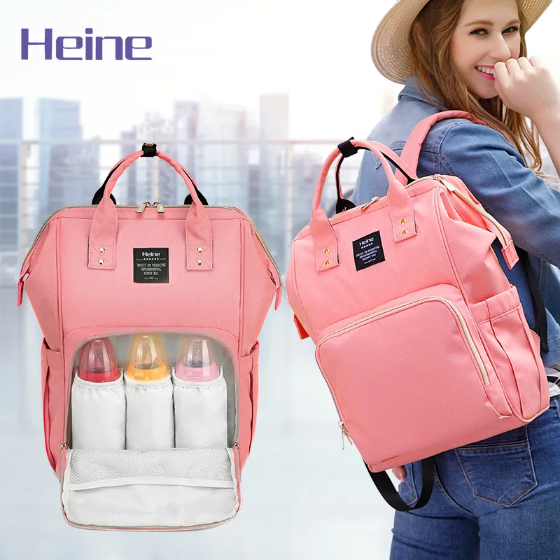 Heine Fashion Mummy Maternity Nappy Bag Brand Large Capacity Baby Bag Travel Backpack Designer Nursing Bag for Baby Care H10182