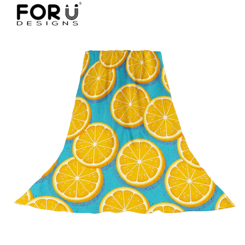 

FORUDESIGNS 3D Lemon Printing Women's Scarves Ladies Funny Fruit Pattern Head Scarf for Females Beach Towels Light and Thin Wrap