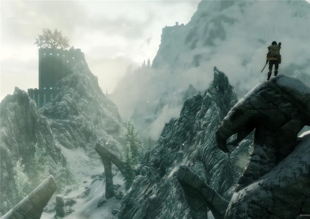 Эдер свиток Skyrim плакаты игры настенные наклейки с белым покрытием бумага печатает четкое изображение украшение дома гостиная спальня - Цвет: Светло-серый