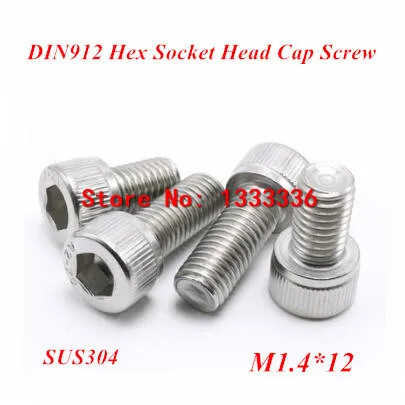 500pcs M1.4*12 Hex socket head cap screw DIN912 304 stainless steel Hexagon Allen cylinder bolt cup screws | Обустройство дома