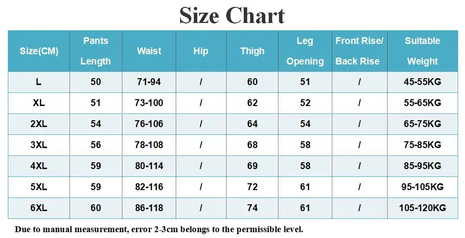 810 Pants Size Chart
