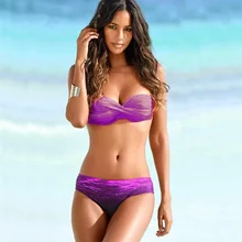 Push up 2018 Sexy Bandeau Swimsuit Women Swimwear Female Bikinis Print Padded Vintage Bikini Set Biquini Beachwear XL Push up 2018 Sexy Bandeau Swimsuit Women Swimwear Female Bikinis Print Padded Vintage Bikini Set Biquini Beachwear XL