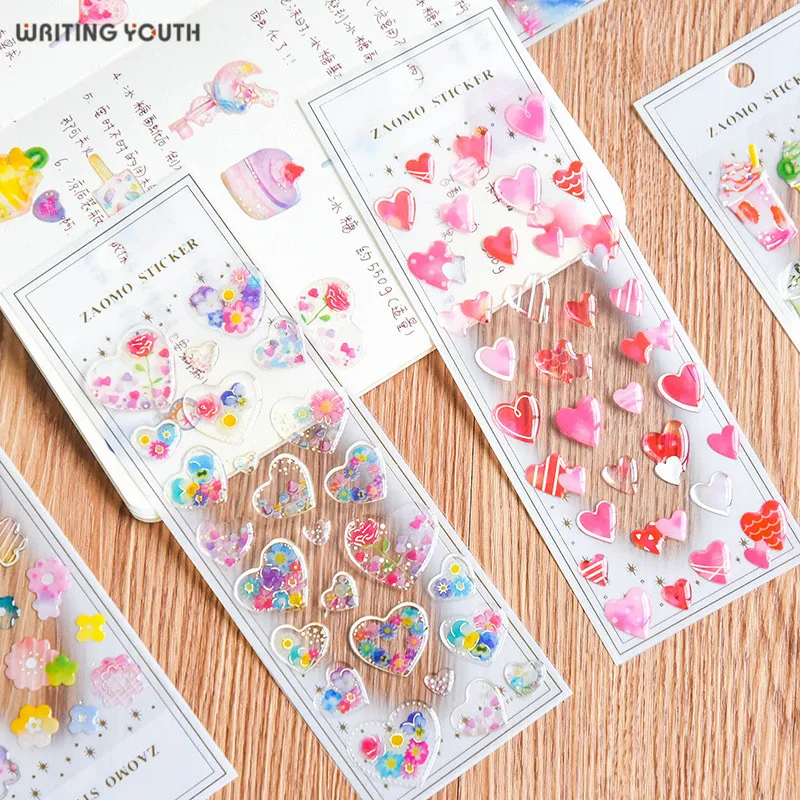 

Creative Cute Clear Crystal Bullet Journal Stickers Scrapbooking Child Diary DIY Kawaii Stickers Supplies Stationary