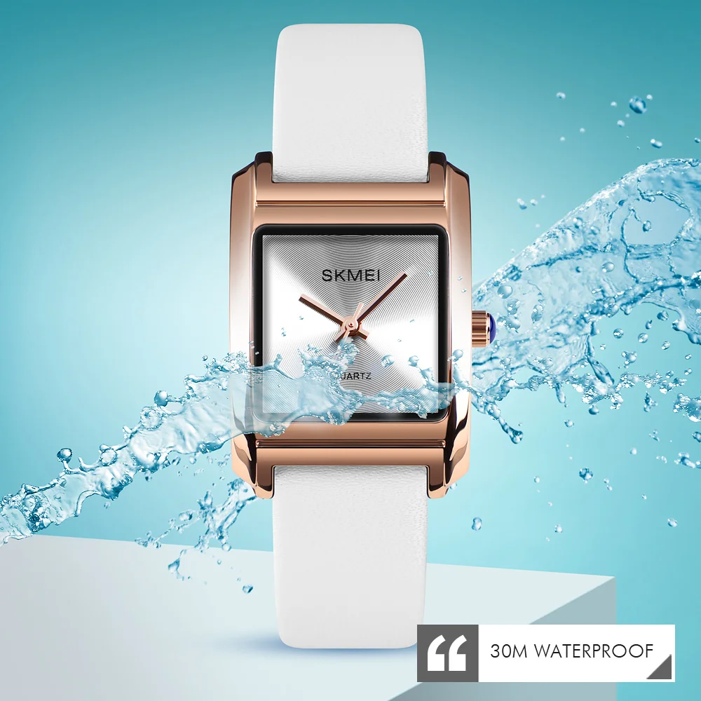 SKMEI Womens Watches Top Brand Luxury Leather Quartz Watch Women Fashion Dress Ladies Wrist Watch Female Reloj montre femme 2018