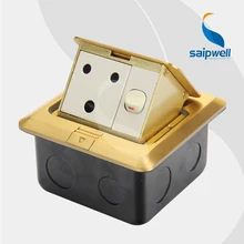 15A 220 В Индия/Южная розетка ЮАР и переключатель/Роскошная электрическая розетка для пола Goleden Cu(SPD-2F/CC1-12