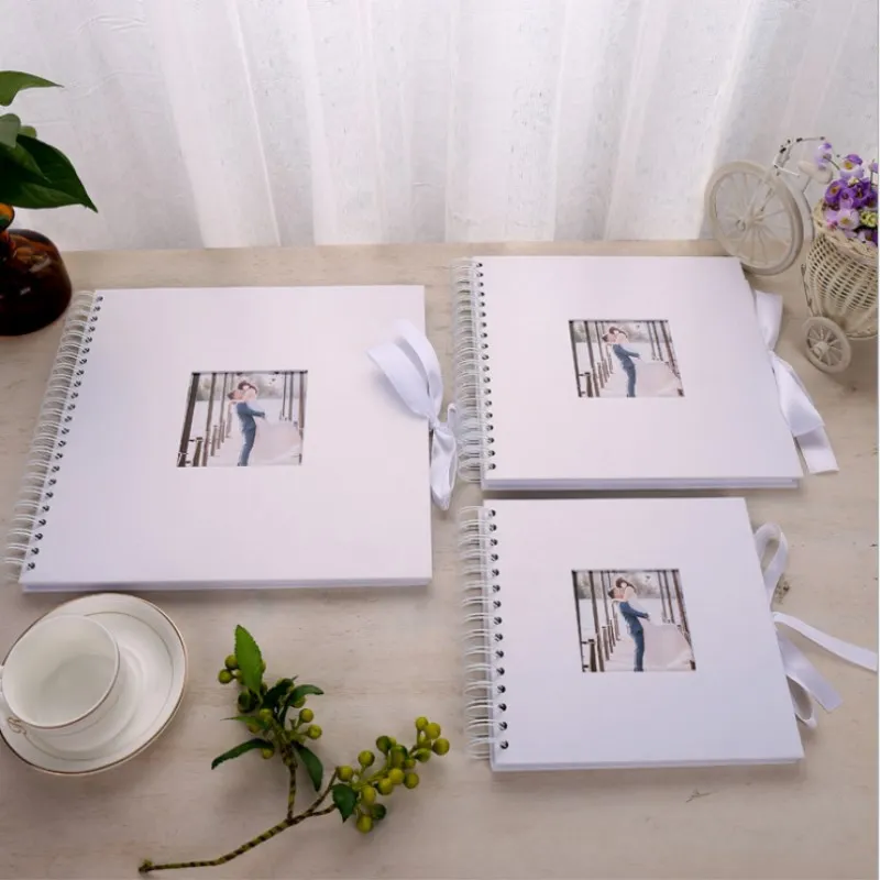 

White DIY Photo Album Valentines Day Gifts Wedding Photo Album Guest Book Craft Paper Anniversary Travel Memory Scrapbooking