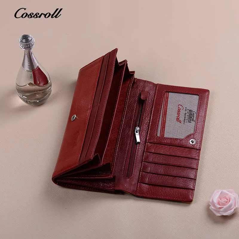 Женский кошелек из натуральной кожи, держатель для карт, женский тонкий кошелек, сумочка, клатч, COSSROLL, брендовый, идеальный органайзер для карт, кошелек